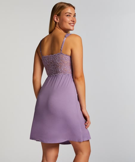 Vestido lencero Nora Lace, Morado