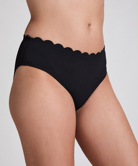 Parte de abajo de bikini Scallop Rio, Negro