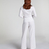 Pantal&oacute;n de pijama Pointelle, Blanco