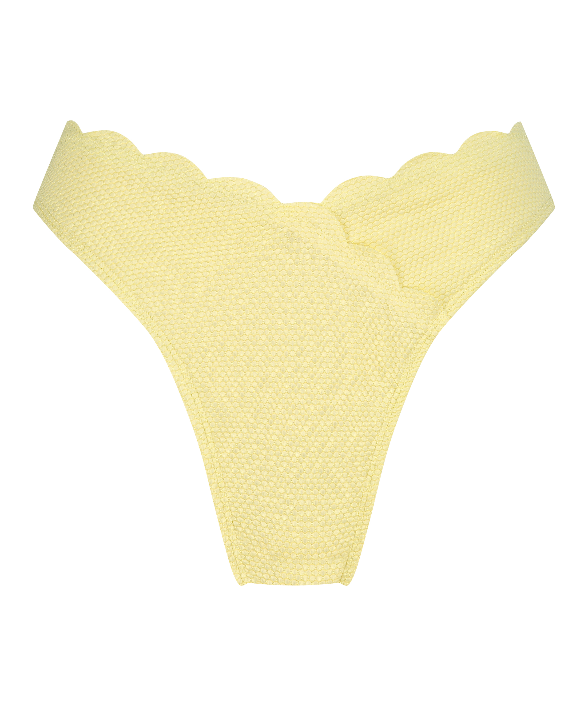 Braguita de Bikini de Corte Alto Scallop, Amarillo, main