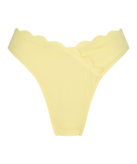Braguita de Bikini de Corte Alto Scallop, Amarillo