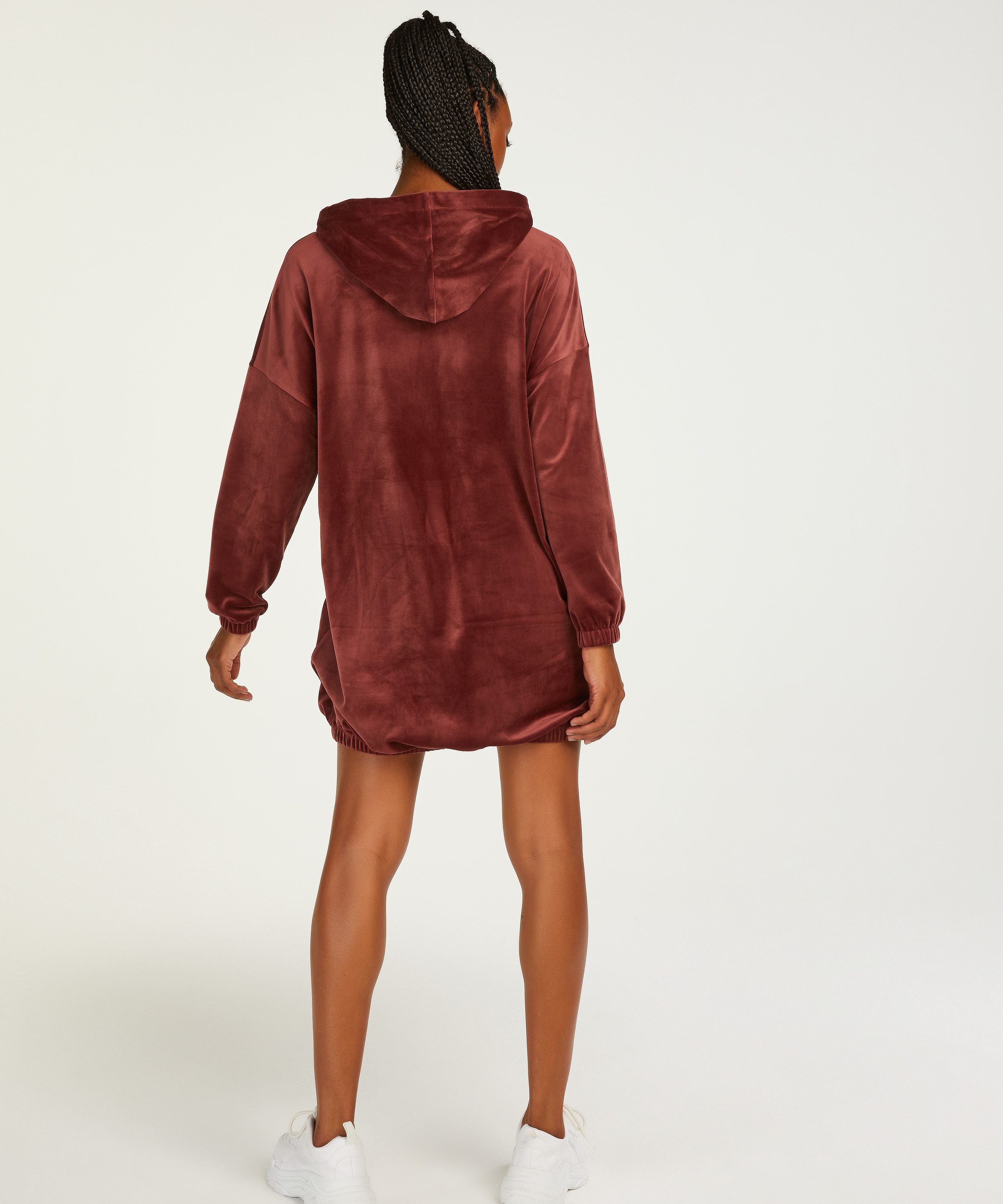 Bata de terciopelo Dress, marr&oacute;n, main