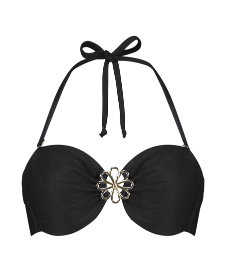 Top de bikini Bandeau Yucatan, Negro
