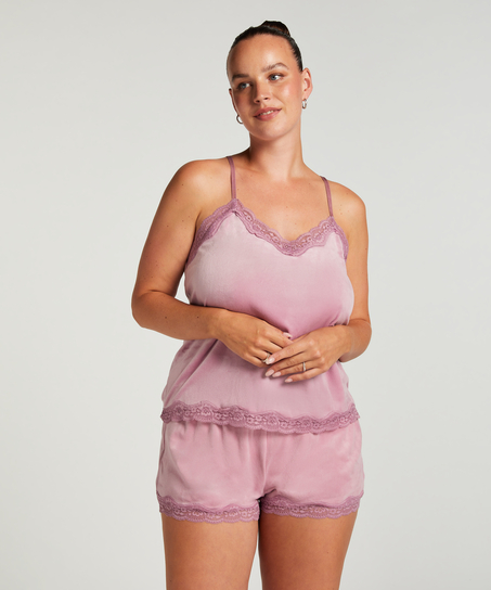 Camiseta top Velours Lace, Morado