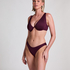 Braguita de bikini de tiro alto de neopreno, Morado