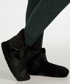 Zapatillas de tejido de piel sint&eacute;tica y lurex, Negro