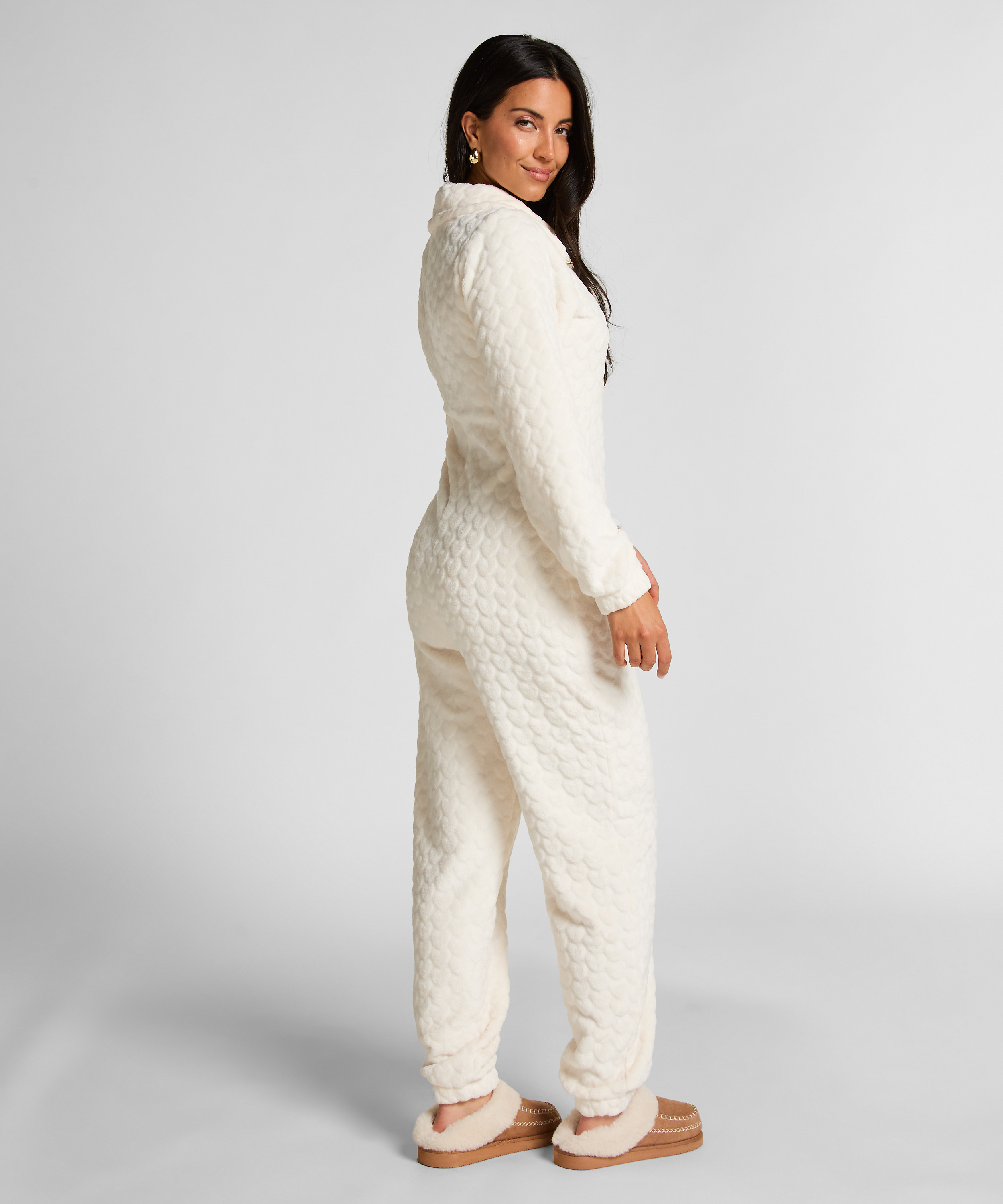 Pelele de ochos con cremallera, Blanco, main