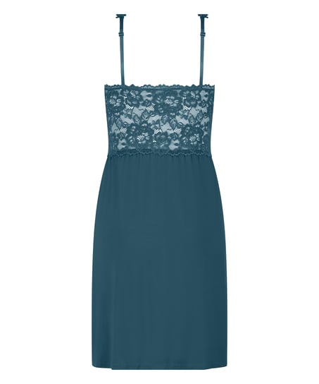 Vestido lencero Nora Lace, Azul