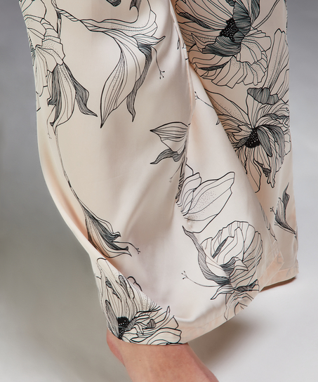 Petite Pantal&oacute;n palazzo satinado Lotus, Rosa