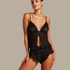 Cami Conjunto de Gasa Plisado, Negro