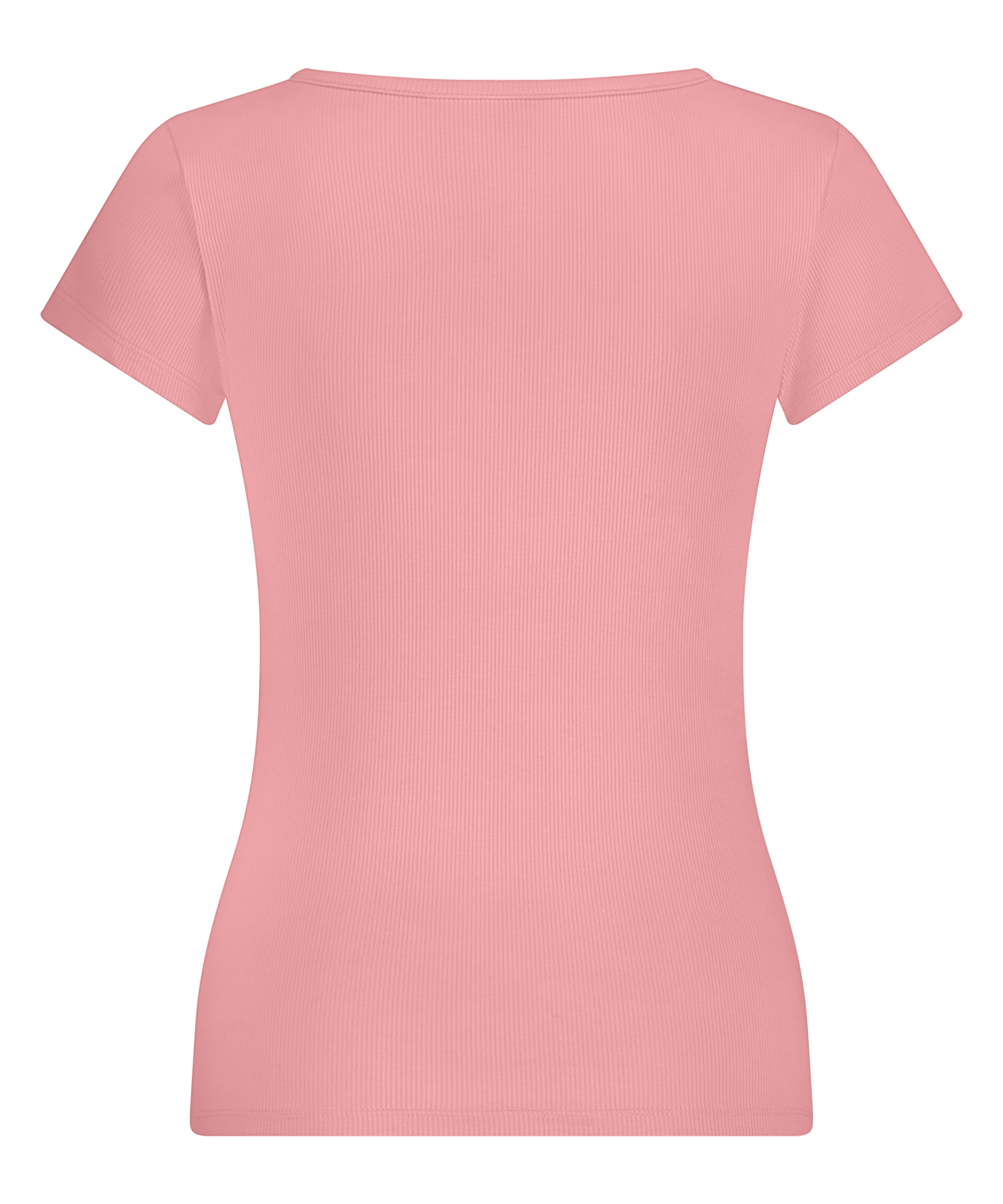 Top de pijama de manga corta Henley, Rosa, main