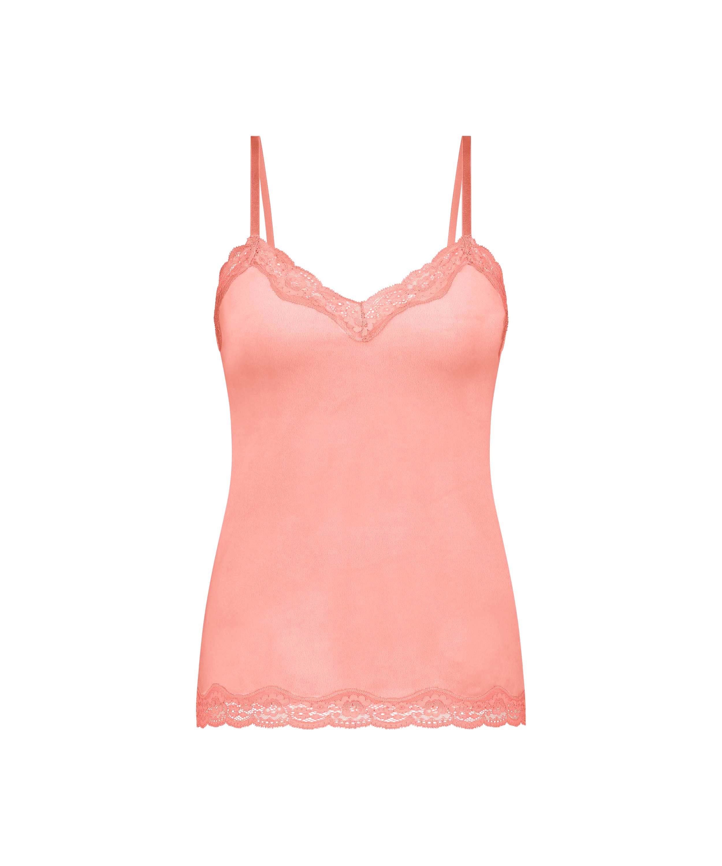 Camiseta top Velours Lace, Rosa, main