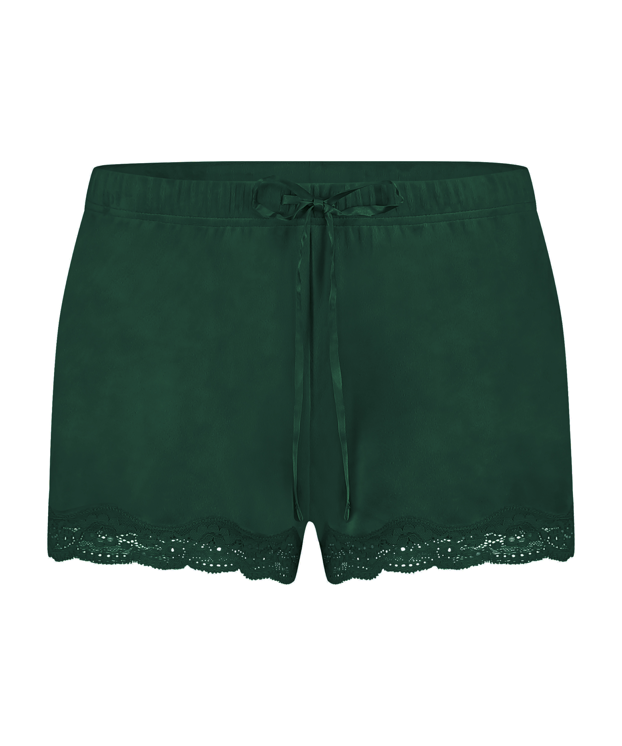 Pantalón corto de terciopelo y encaje, Verde, main