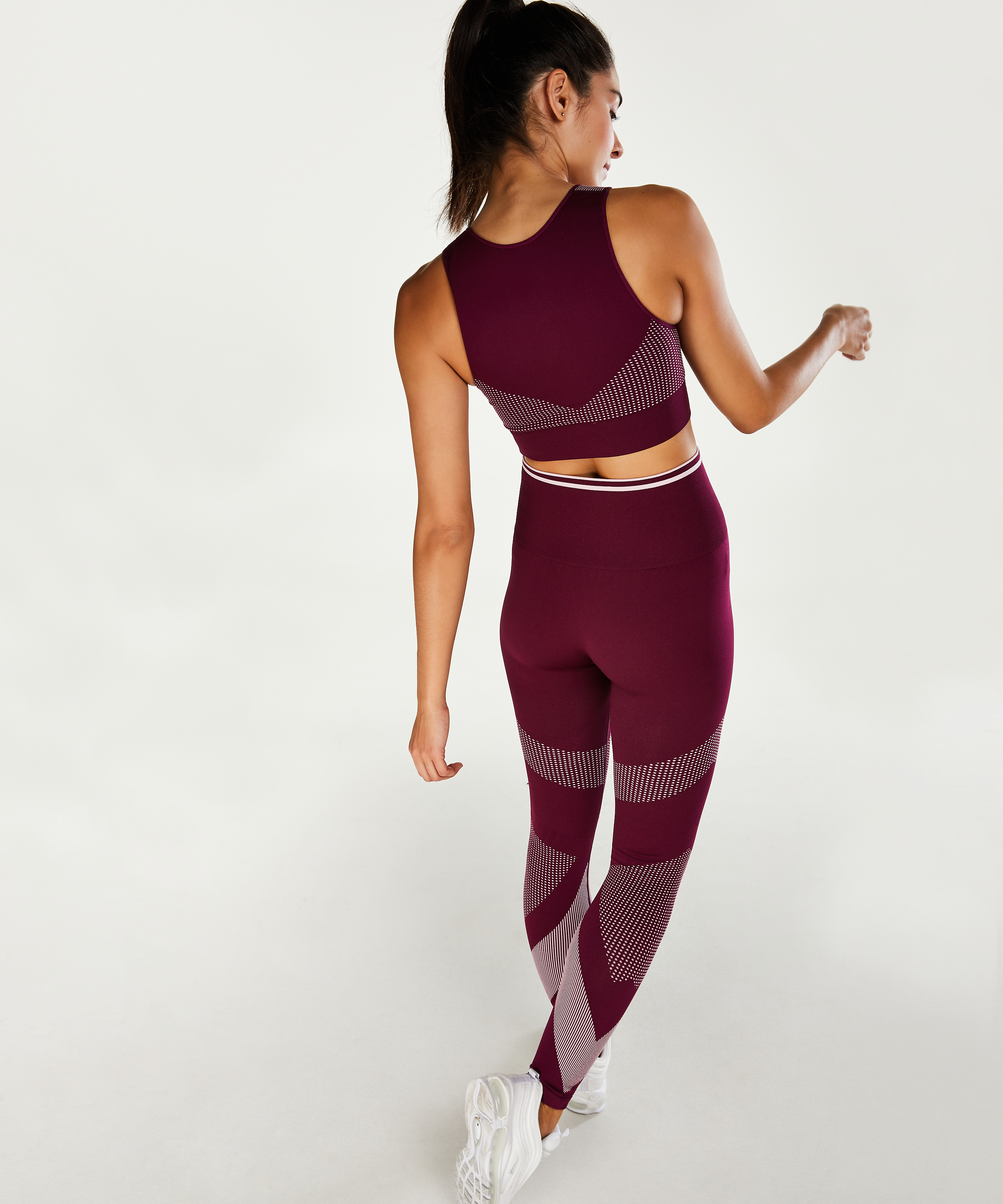 Sujetador deportivo The highneck de nivel 2 de HKMX, Morado, main