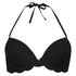 Top de bikini preformado con efecto realce Scallop Copa A - E, Negro