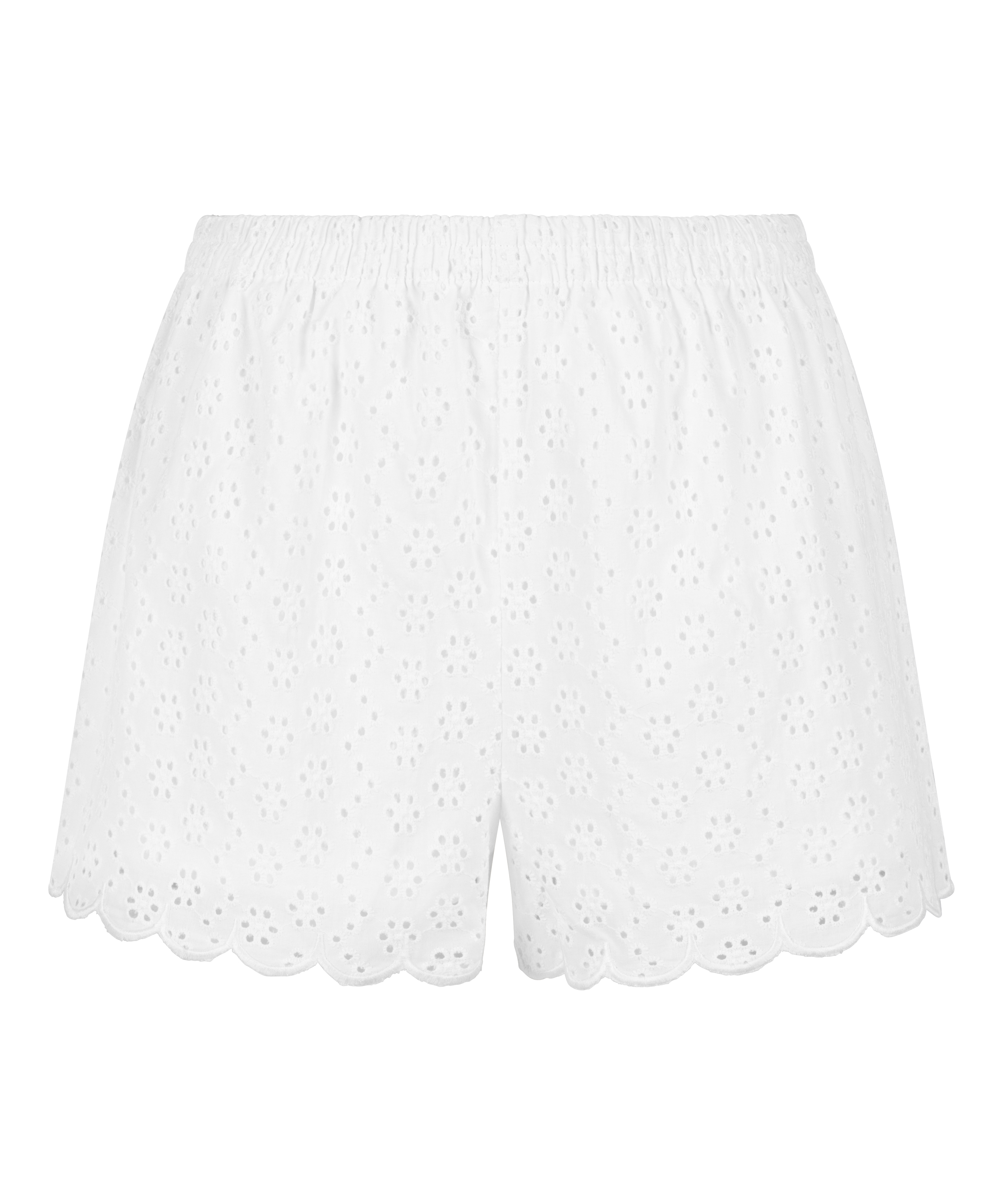 Short Broderie Anglaise, Blanco, main