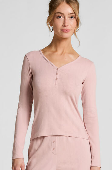 Hunkemöller Top de pijama Henley Rosa