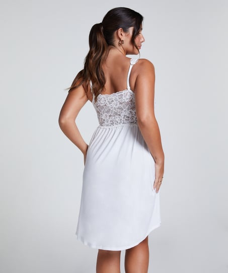 Vestido lencero Nora Lace, Blanco