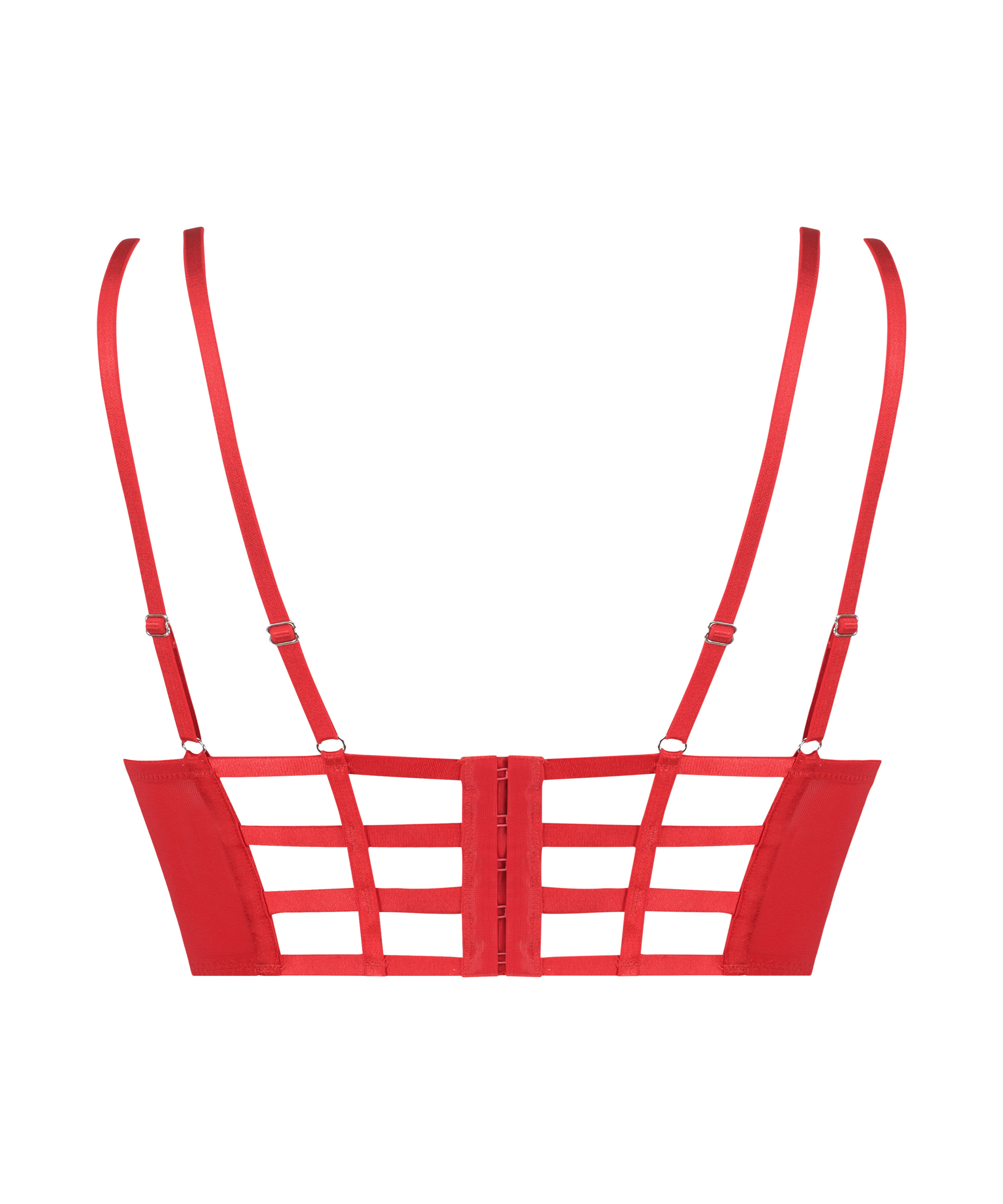 Sujetador con aros de l&iacute;nea larga con relleno Oceana, Rojo, main