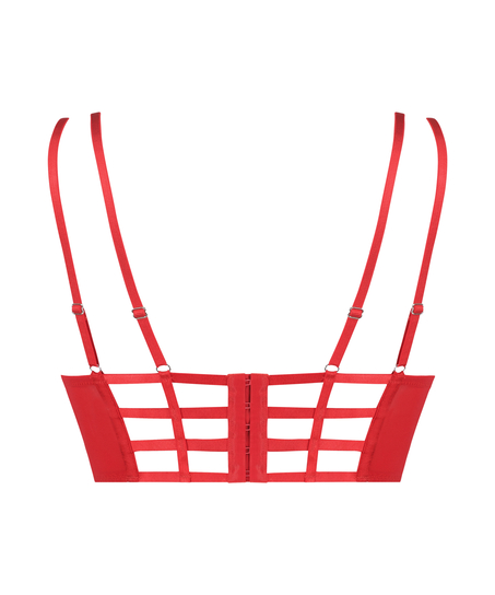 Sujetador con aros de l&iacute;nea larga con relleno Oceana, Rojo
