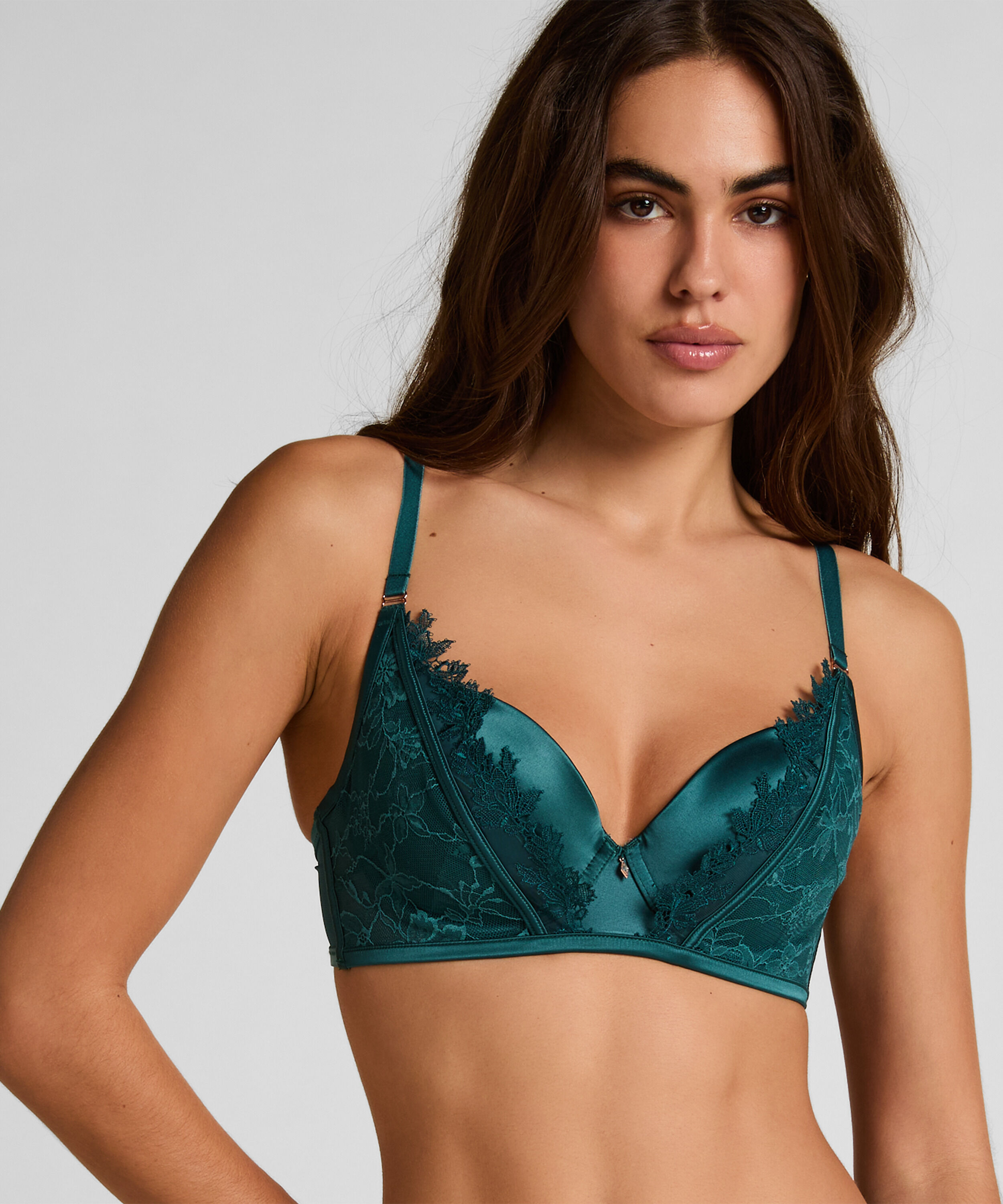 Sujetador longline de aros preformado Julia, Verde