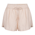 Shorts de lino a cuadros, Blanco