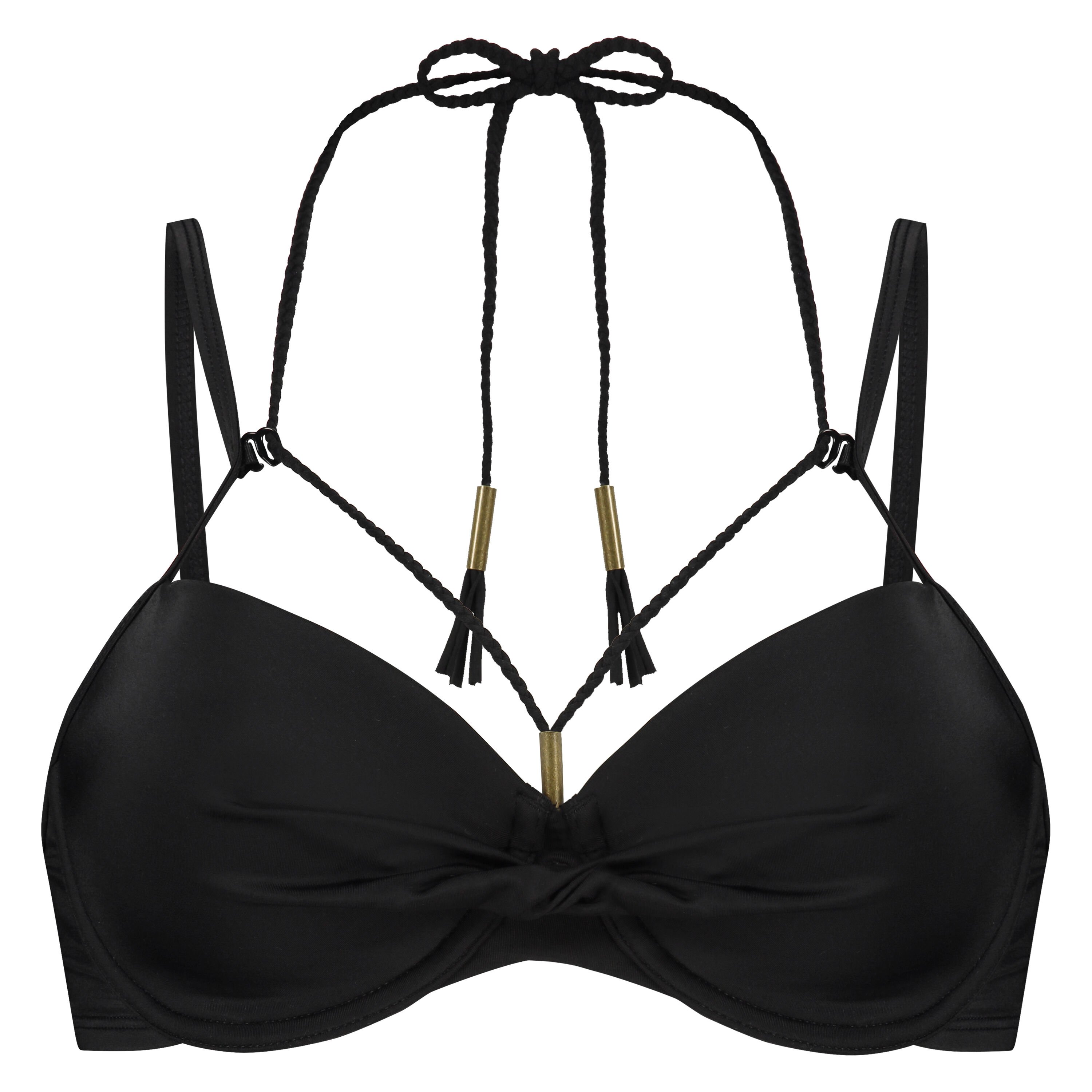 Top de bikini de aros preformado Sunset Dream, Negro