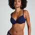 Top de bikini preformado con efecto realce Scallop Copa A - E, Azul