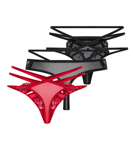 Lote de 3 tangas, Rojo