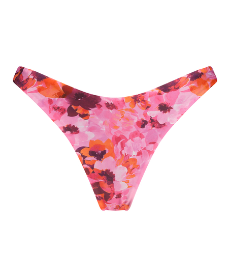 Braguita de Bikini de Corte Alto Floral, Rosa