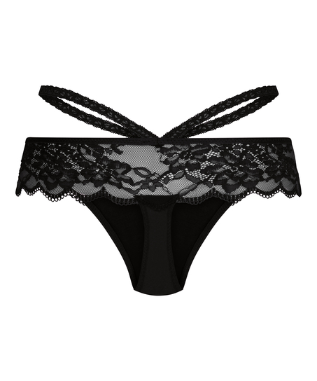 Tanga de hilo R Amanda Boxer, Negro