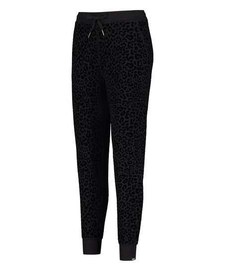 Pantalones de deporte HKMX Leopard, Negro