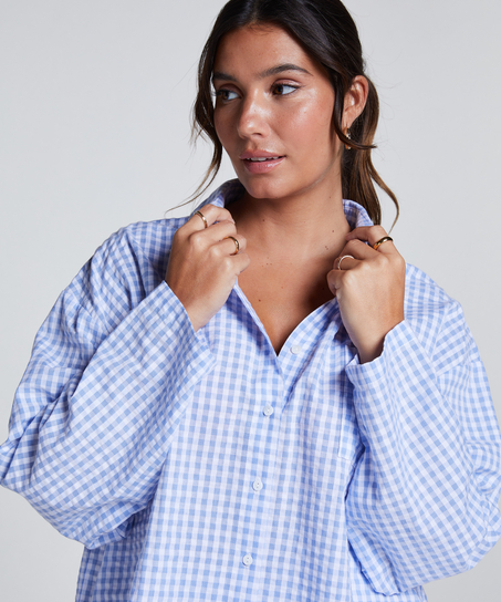 Top de pijama de algodón, Azul