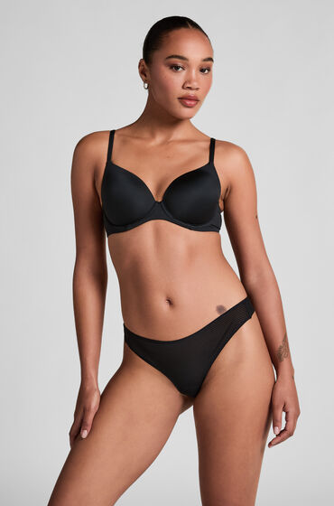 hunkemoller tanga invisible stripe mesh negro