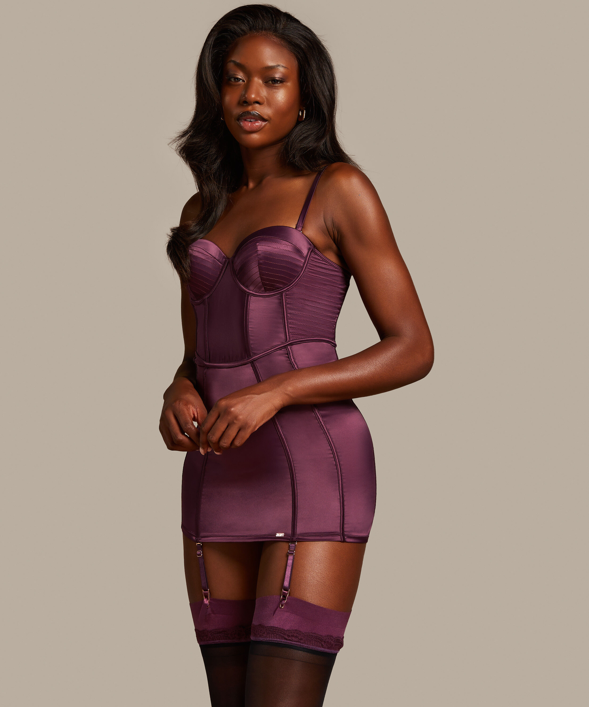 Vestido combinaci&oacute;n Demi, Morado