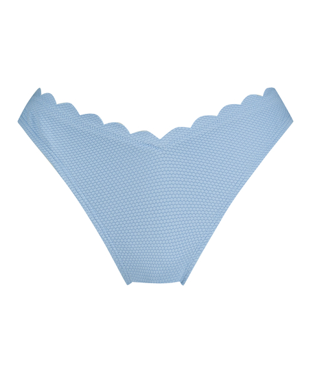 Braguita de Bikini de Corte Alto Scallop, Azul