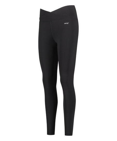HKMX Leggings cruzados de talle alto, Negro