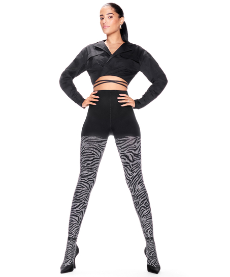 Medias autoregentes de 50 denieres de cebra, Negro