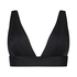 Top de bikini triangular Luxe, Negro