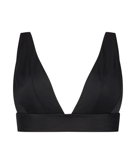 Top de bikini triangular Luxe, Negro
