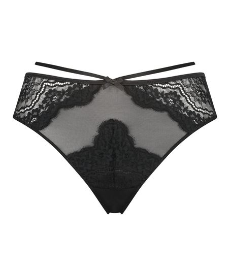 Tanga de pierna alta Blaise, Negro