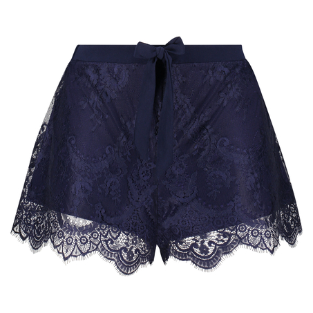 Pantal&oacute;n de pijama corto  all over lace, Azul