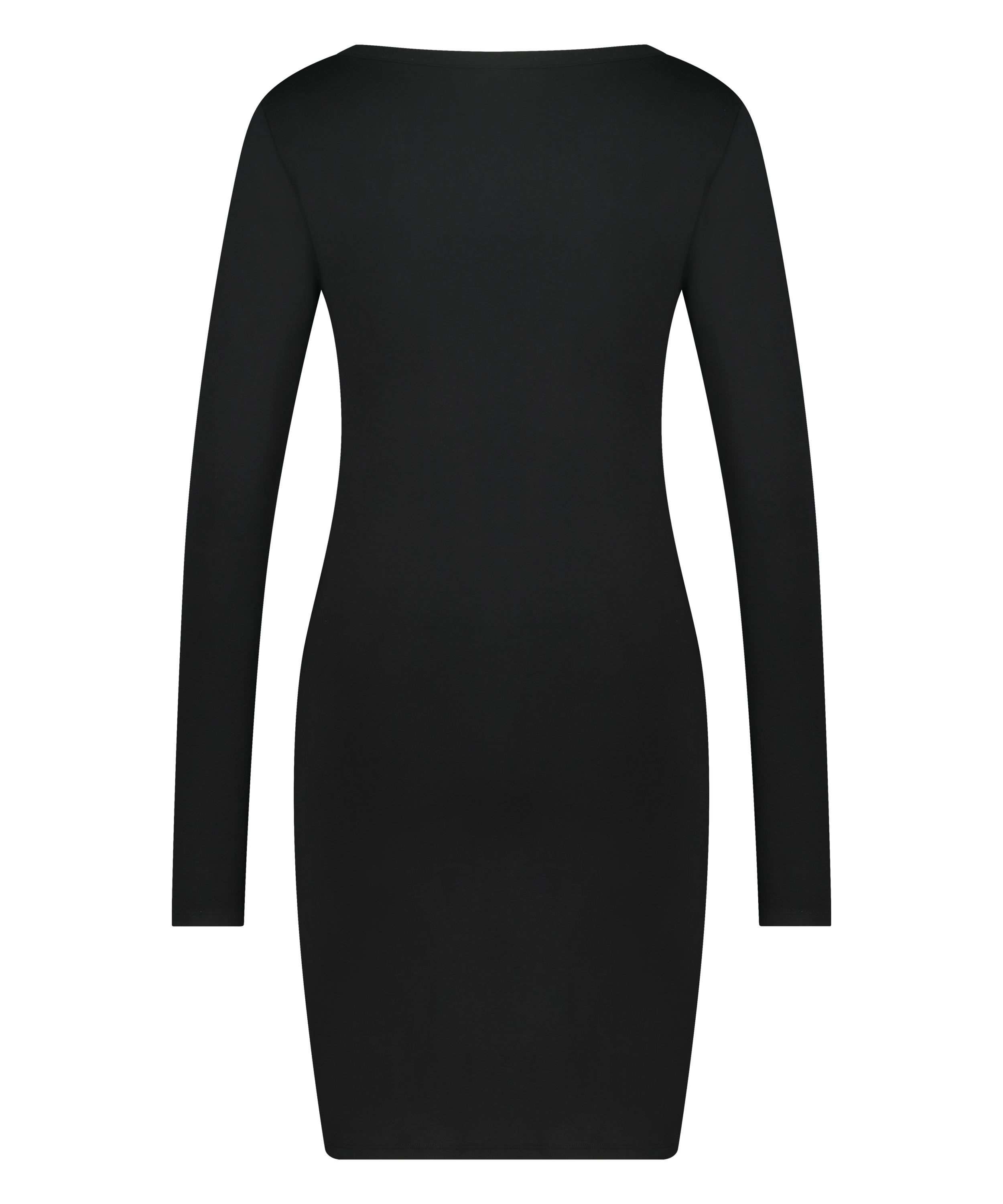 Camisa de dormir Henley, Negro, main