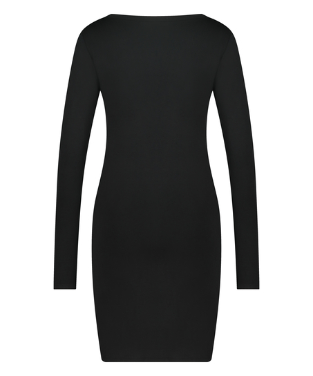 Camisa de dormir Henley, Negro