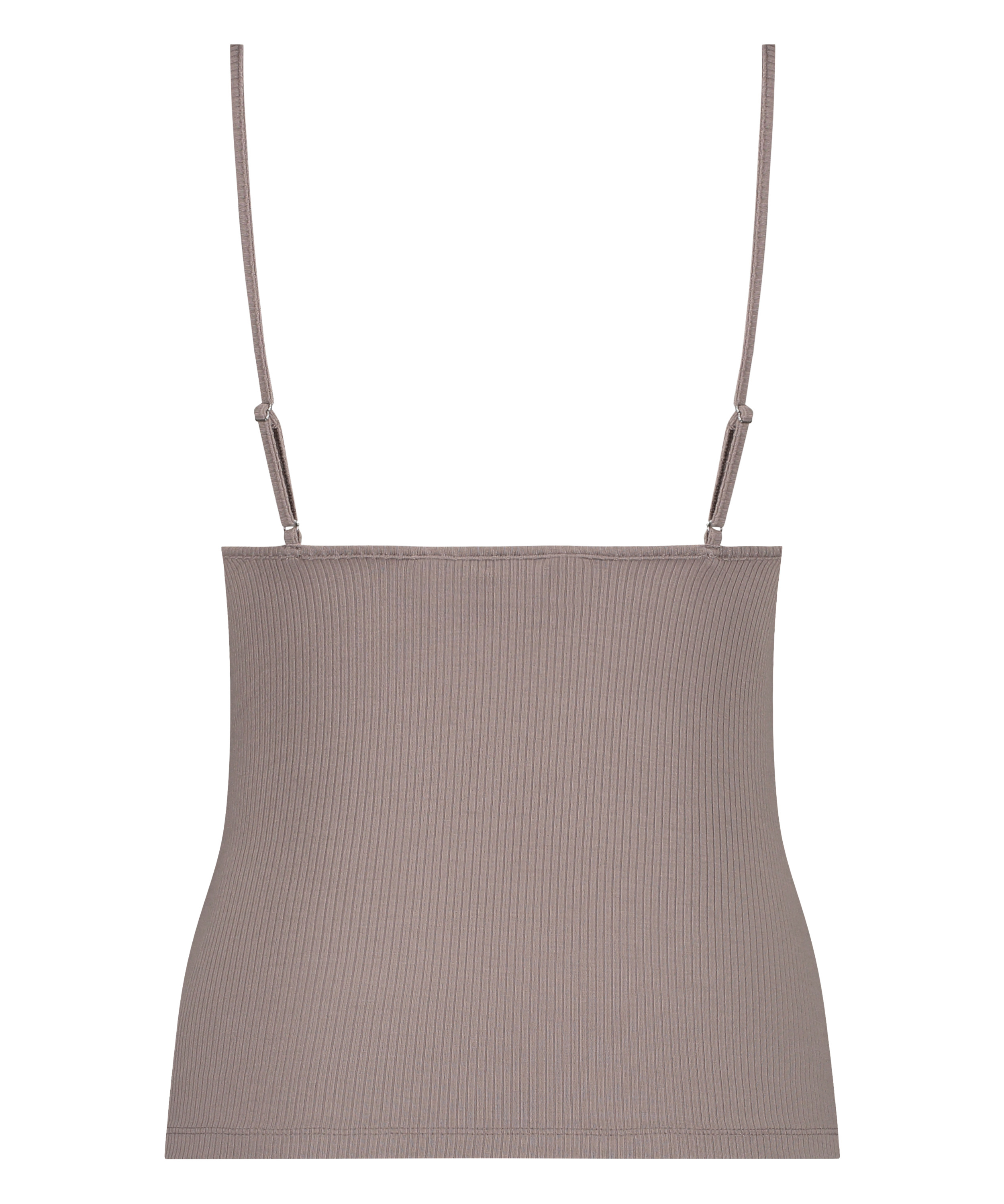 Top sin mangas de canalé, Marrón, main