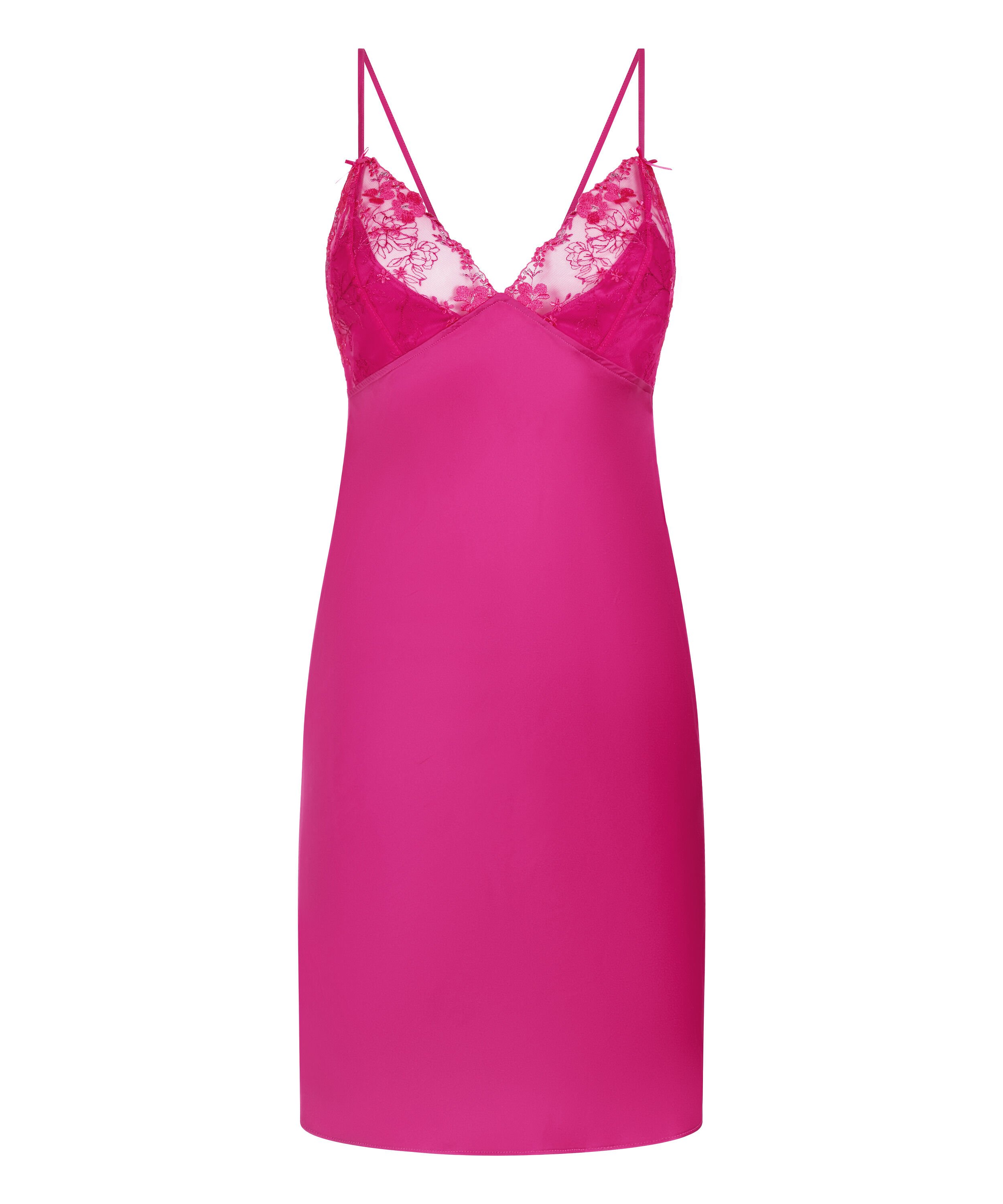 Slipdress de sat&eacute;n Peonie, Rosa