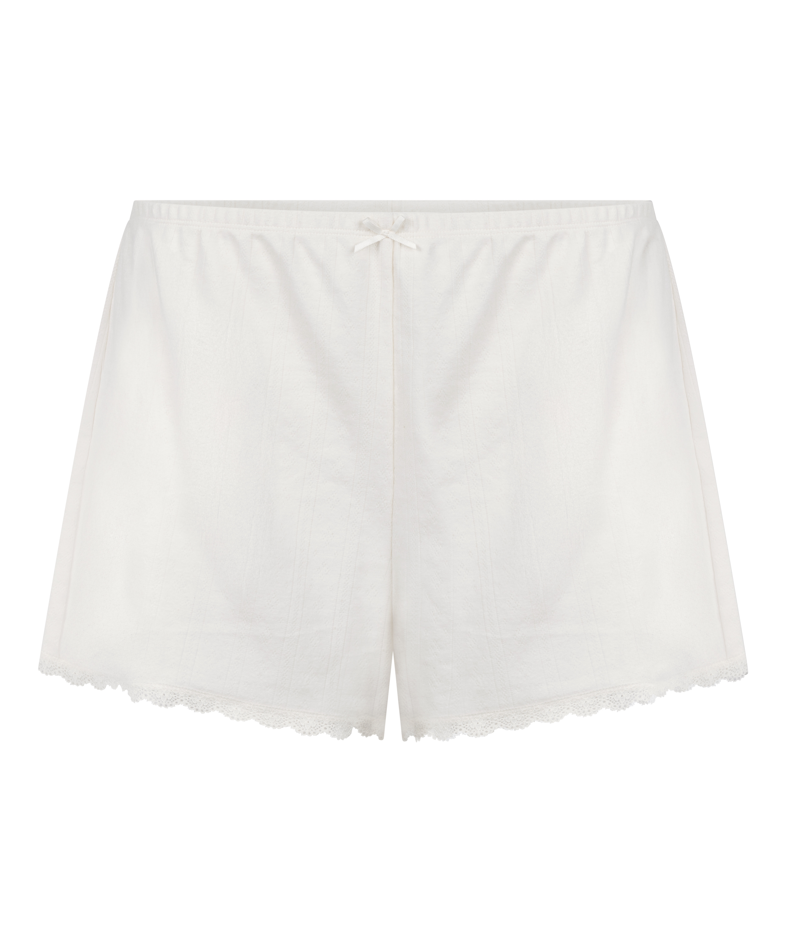 Short en pointelle, Blanco, main