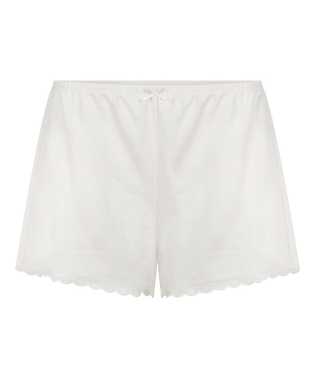 Short en pointelle, Blanco