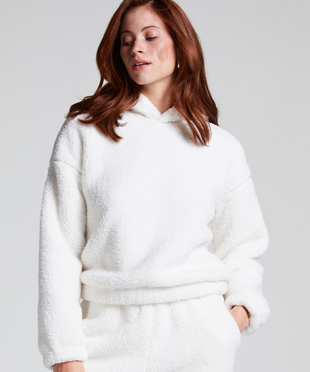 Sudadera con capucha Fleece Snuggle, Blanco