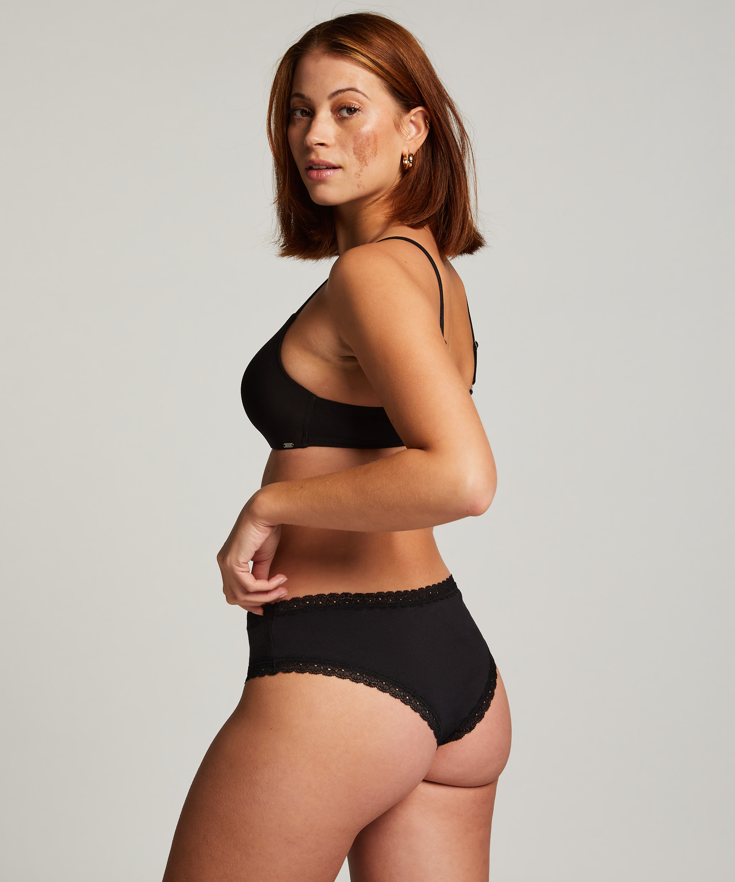 Lote de 3 braguitas brasileñas de algodón Georgia, Negro, main